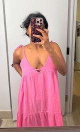 Lucca Couture Bright Pink Tie-Shoulder Summer Dress Photo 0