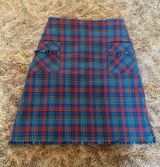 Boden Boucle Tweed Plaid Fringe Trim Mini Pencil Skirt Multicolor Flap Pocket Photo 0