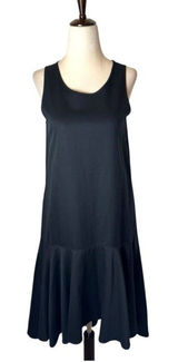 Maeve‎ Dress Women XS Black Linen Blend Asymmetric Hem Sleeveless Ismene Midi Photo 0