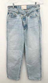 Revice Women's Light Wash‎ Blue Straight Leg Asymmetrical Waist Size 28 Photo 0