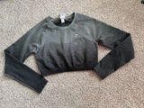 Gymshark Black and Dark Gray Ombre Seamless Crop Sweatshirt Photo 0