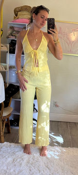 Matching Linen Set Yellow Photo 0