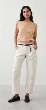 Banana Republic Forever Short Sleeve‎ Sweater Tan Beige Cotton Rayon Small Photo 0