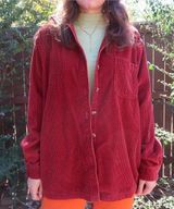 Vintage LL Bean Red Corduroy Button-Up Shirt size XL 100% cotton Photo 0