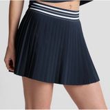 Beyond Yoga If You Pleats Tipped Elastic Mini Skirt Navy Striped Waist XL NEW Photo 0