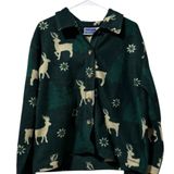 Northcrest Women Size‎ Large Polyester Button Down Fleece Christmas Holiday VTG Photo 0