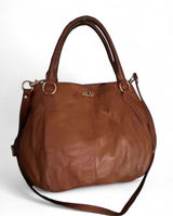 J.Crew Brown Leather Turnlock Double Handles Satchel Shoulder Bag Photo 0