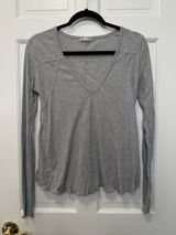 Free People Intimately Rock The Boat Gray‎ Ribbed Long Sleeve Top Size Small Photo 0