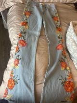 Driftwood Floral Embroidered Jeans Photo 0