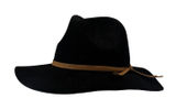 Black‎ Wool Rancher Fedora Wide Brim Western Boho Festival Minimalist Hat OSFA Photo 0