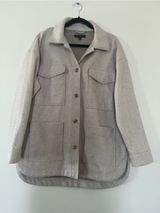 Banana Republic Oatmeal Beige Shacket Medium Neutral Shirt Jacket Minimalist Photo 0