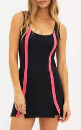 Beach Riot Bay Tennis Dress Size Small Black Skort Pickleball Golf Retro Preppy Photo 0
