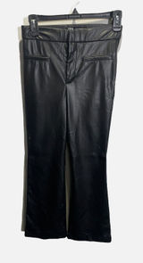 Zara Faux Leather Pants Womens XS‎ Black High Rise Flared Edgy Chic Trousers Photo 0