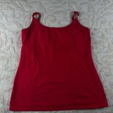 It's Red Cotton Blend Shelf Bra Camisole Adjustable Straps Size L Photo 0