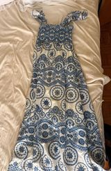Blue and white crochet maxi dress Photo 0