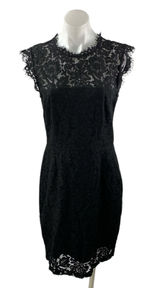 Rachel Zoe Women's Black Floral Lace Sleeveless Midi Bodycon Sheath Dress Size 8 Photo 0