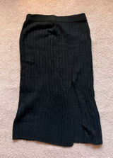 Aerie Black Midi Skirt Ribbed Photo 0
