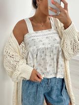 POL Floral Tank Top White Size L Photo 0