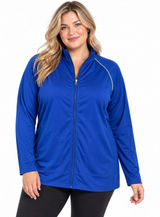 Danskin Royal Blue Collared Full Zip Track Jacket w/ Yellow Contrast Piping Photo 0