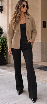 J. Crew Cotton Wool Blend Camel Knit Blazer-Style Cardigan Coatigan Size Large Photo 0