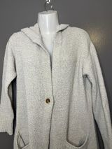UGG Cardigan Sweater Womens Large Gray Hooded Open Front Chunky Knit Pockets Photo 0