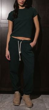 Parke‎ Waffle Unisex Pants Forest green size xs streetwear Athleisure lounge Photo 0