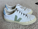 Veja Campo Canvas Sneakers Shoes White Blue - Women's Size 6 Photo 0