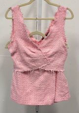 Zara Pink Textured‎ Tweed Women's 2 Piece Set Skort Cropped Top Med 2647/651/620 Photo 0