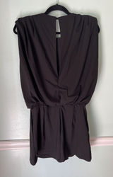 Do + Be Womens Size S Black Short‎ Kimono Sleeve Romper Shorts dress Slit Back Photo 0