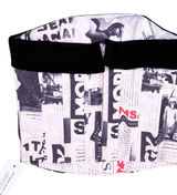 With Jean Off White Black Carla Read All About It Newspaper Corset Top XS NWOT Photo 0