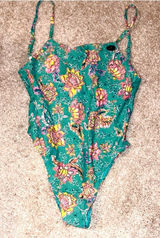 Cotton On Floral One Piece Swimsuit - Green and Pink Photo 0