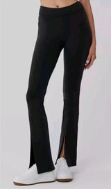 ALO YOGA Black High-Waist Flutter Legging XS Front Split Bootcut Outdoor Casual Photo 0