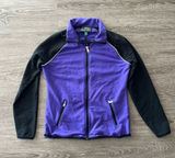Y2K LRL Active Ralph Lauren Full Zip Track Jacket Womens M Purple Black Fleece Photo 0