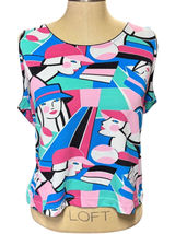 VTG Tail‎ L Pop Art Tank Top Tennis Graphic Pink Eclectic Sporty Vibrant 80s 90s Photo 0