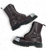 Dr. Martens Grasp Oxblood Red Boots Exposed Steel Toe Edgy Grunge Utility UK 5 Photo 0