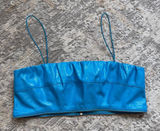 I.AM.GIA Isla blue vinyl top with zipper detailing size medium Photo 0