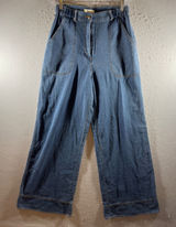 1629 |‎ Max Studio London Wide Leg High Waist Denim Trousers Blue Womens XS Photo 0