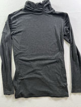 The I Eight Small Womens Ruched‎ Mock Neck Turtleneck Heathered Charcoal Gray Photo 0