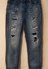 Women’s American Eagle super stretch jeans distressed destroyed sz 8 cropped 29 Photo 0