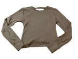 Zara Women Long Sleeve Brown Top Open Back Twist Round Neck Size Large Photo 0