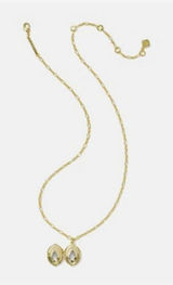 Kendra Scott Bethany Heart Locket Lariat Necklace Gold Plated Brass Adj Photo 0