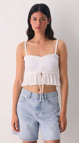 LIMIED EDITION Aritzia Wilfred Dareau Camisole La Bohème Smocked Ruffle crop XXS Photo 0