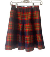 Vintage 90s Size XS Wool Blend‎ Red Plaid Academia Tweed Above Knee Skirt Photo 0