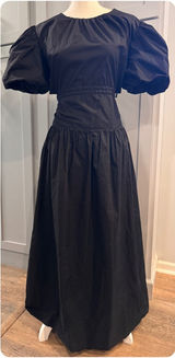 ASTR The Label Shelby Dress Black Puff Sleeve Open Back High Neck Maxi Large Photo 0