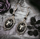 Gothic Retro Style Black Gemstone Spider‎ Earrings Faux Fashion Jewelry Photo 0