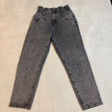 Vervet Paperbag Waist Mom Jeans Size 27 Black Acid Wash High Rise Vintage Retro Photo 0