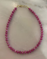 Handmade Beaded Necklace Pink Photo 0