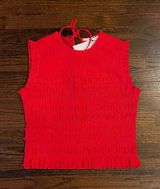 Uniqlo red Shirring Blouse Photo 0