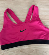 Nike Small NWOT Hot Pink Black Sports Bra Racerback Photo 0