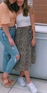Leopard Midi Skirt Size Small Photo 0